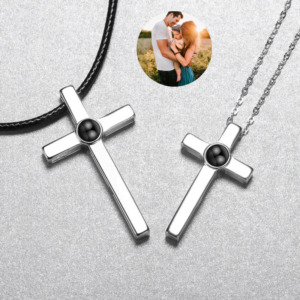 Simple Cross Photo Projection Necklace for family