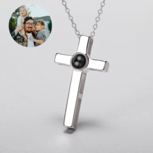 Simple Cross Photo Projection Necklace for women