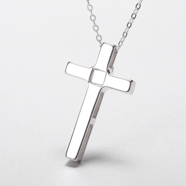 Simple cross projection necklace for women back
