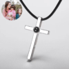 Simple Cross Photo Projection Necklace for Men