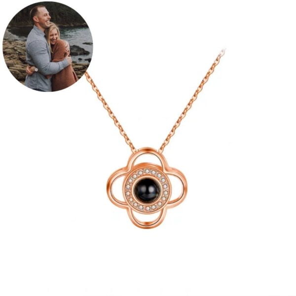 floral personalised projection necklace