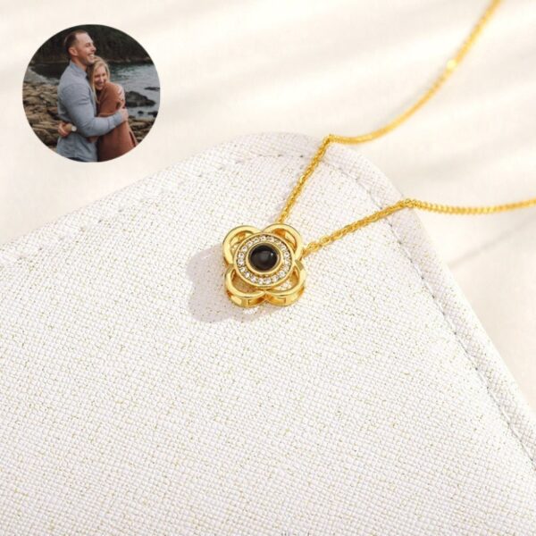 floral personalised projection necklace
