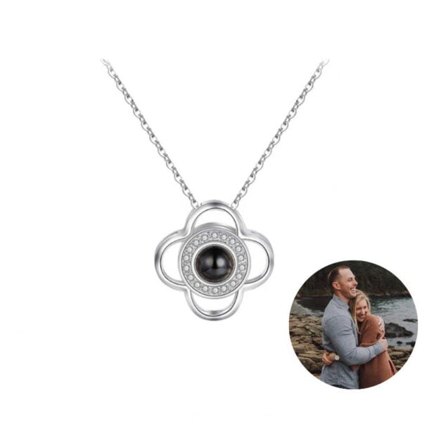 floral personalised projection necklace