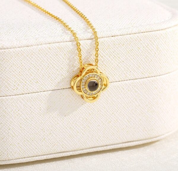 floral personalised projection necklace