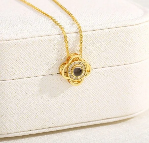 floral personalised projection necklace