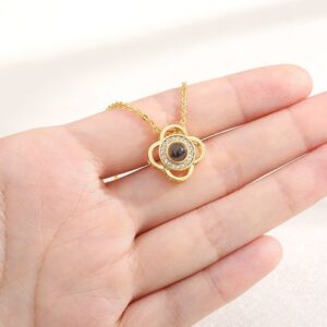 floral personalised projection necklace