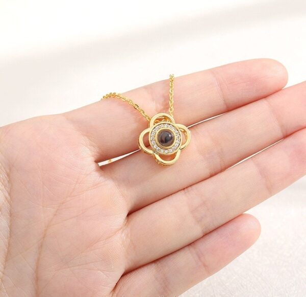 floral personalised projection necklace