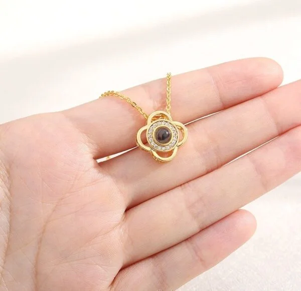 floral personalised projection necklace