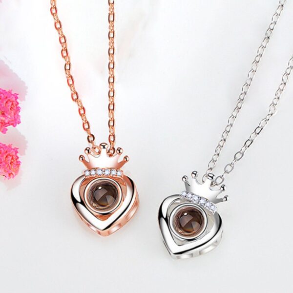 Crown Photo Projection Necklace