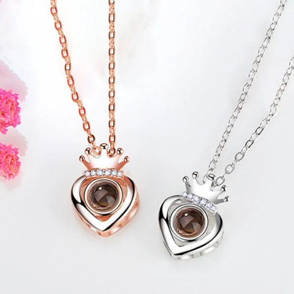 Crown Photo Projection Necklace