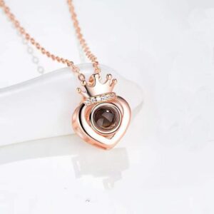 Crown Picture Projection Necklace
